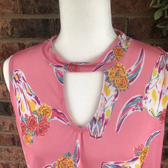 { SIMPLY SOUTHERN } NWOT Cow Skull Keyhole Dress - Picture 4 of 8